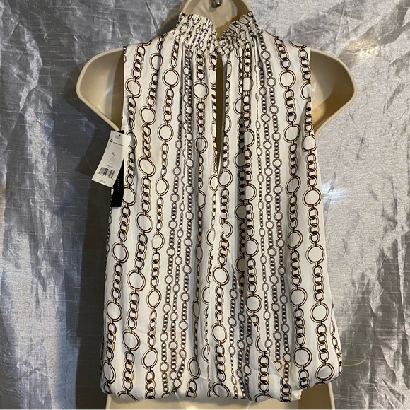 Banana Republic high neck sleeveless lined NWT SZ SX, chain pattern, elastic - Picture 3 of 13